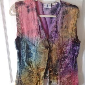 Bohemium Vest Tye Dye Colors  M/L